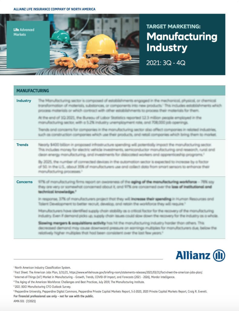 Target Market - Manufacturing