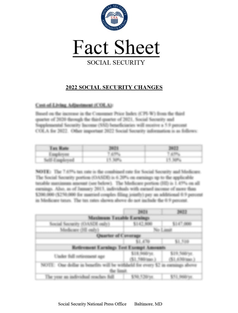 Social Security Fact Sheet